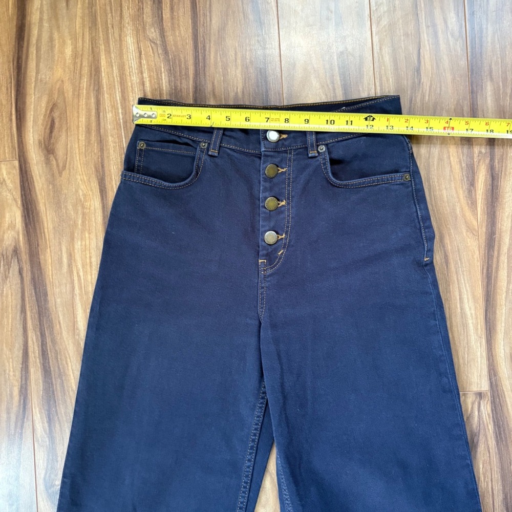 & Other Stories Los Angeles Atelier Wide Leg Cropped Jeans Navy Button Fly 27 - Picture 7 of 10